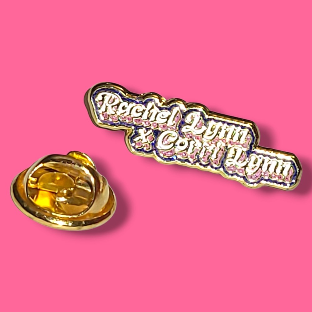 RLXCL Rachel Lynn Corri Lynn Logo Enamel Pin Spell‎ Out Rare Boutique Y2K Style